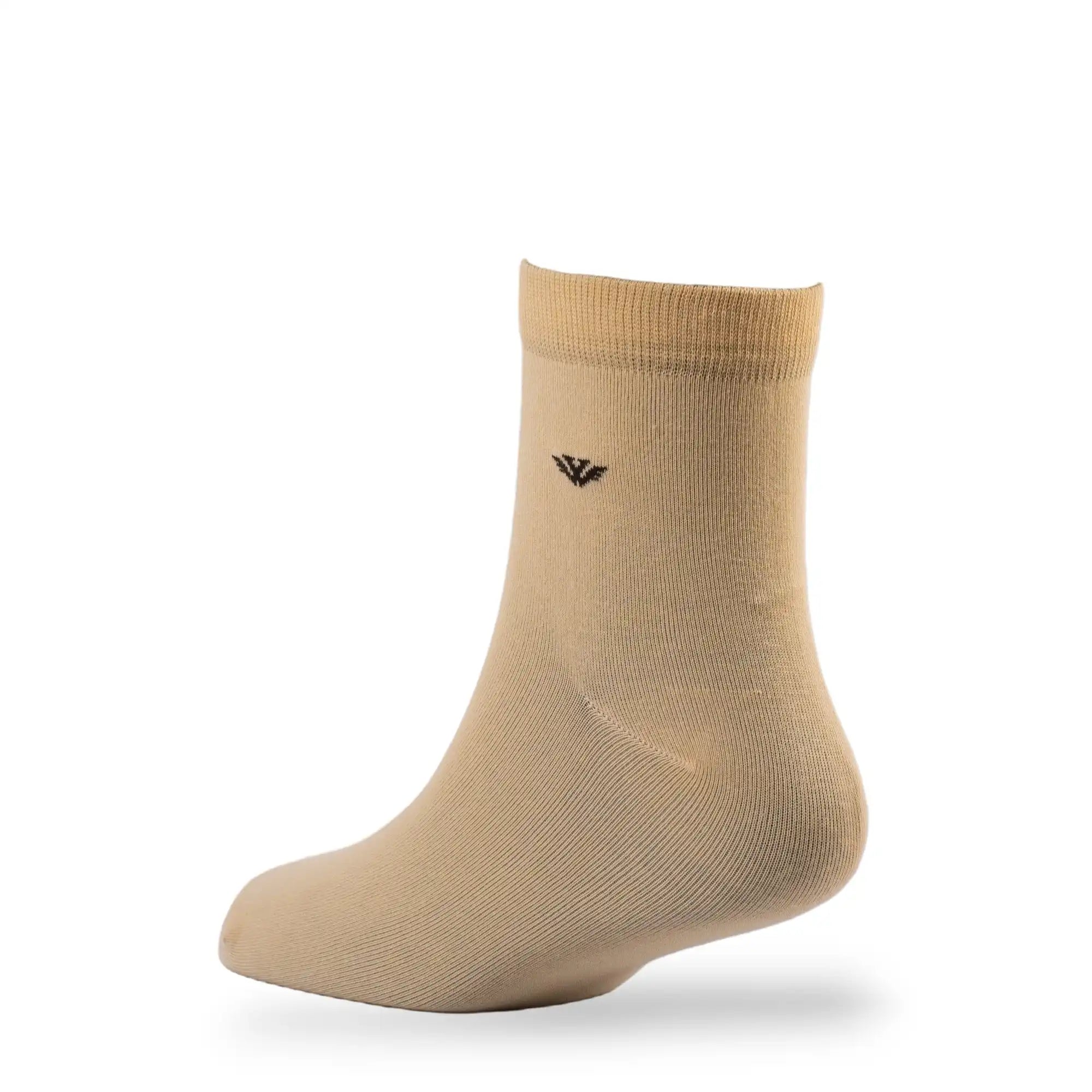 Young Wings Men's Beige Colour Cotton Fabric Solid Ankle Length Socks - Pack of 5, Style no. 2400-M1