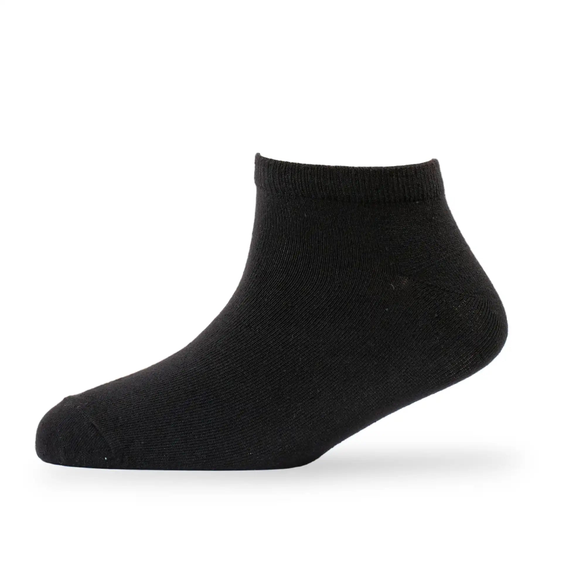 Young Wings Men's Black Colour Cotton Fabric Solid Low Ankle Length Socks - Pack of 5, Style no. 1100-M1