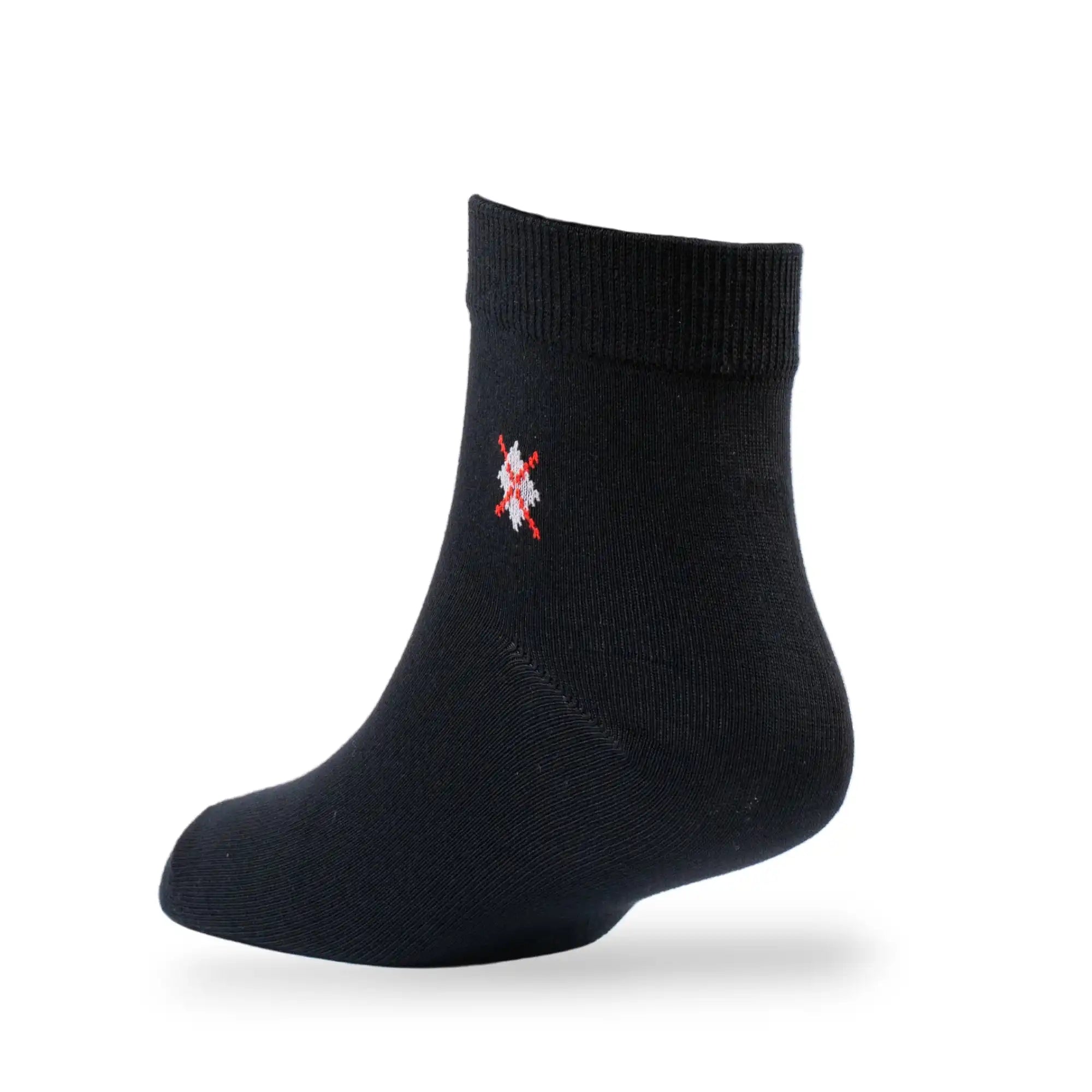 Young Wings Men's Black Colour Cotton Fabric Solid Ankle Length Socks - Pack of 5, Style no. 2200-M1