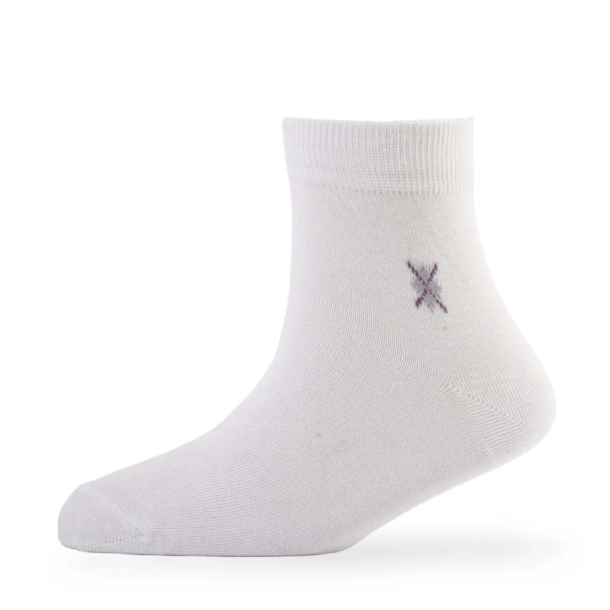 Young Wings Men's White Colour Cotton Fabric Solid Ankle Length Socks - Pack of 5, Style no. 2200-M1