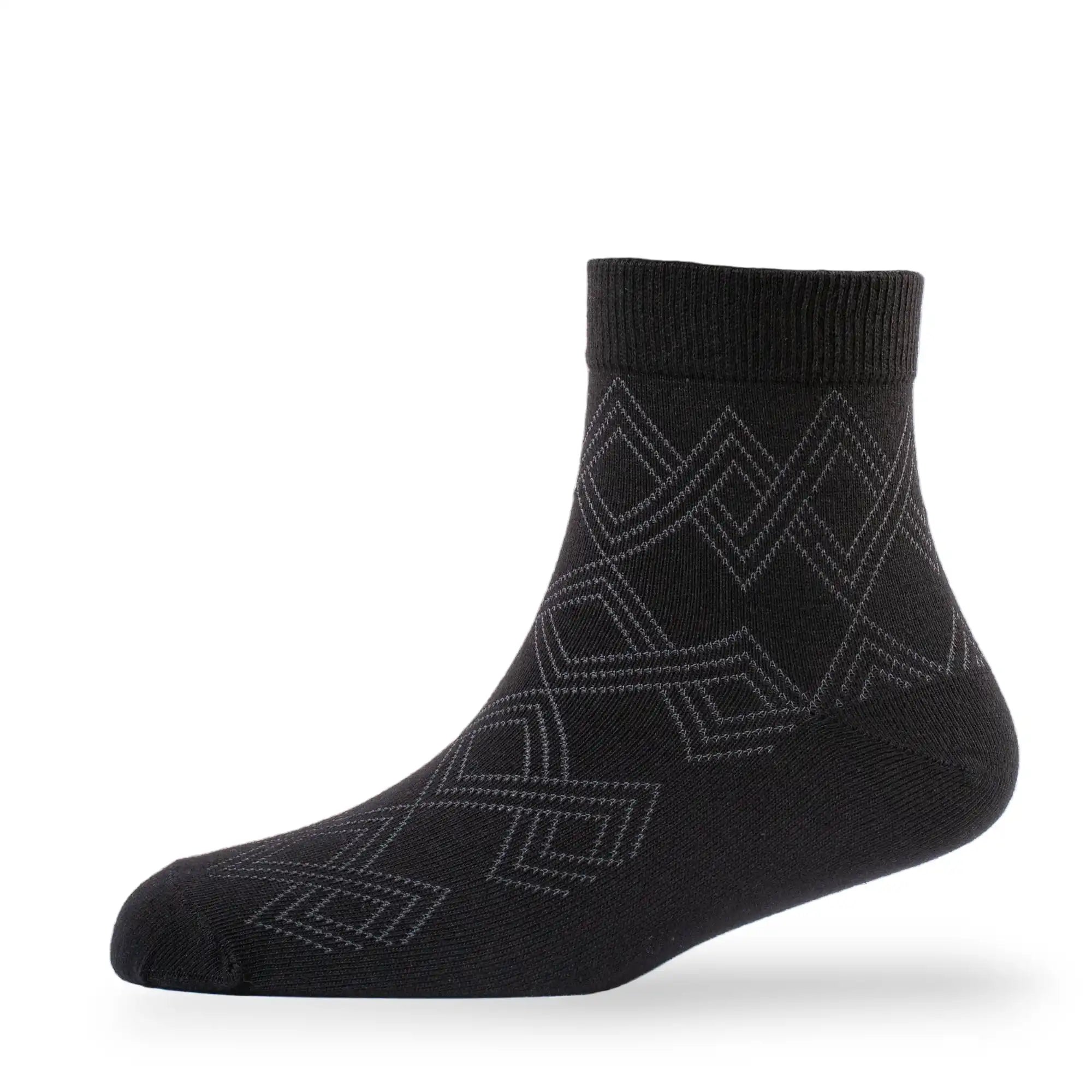 Young Wings Men's Black Colour Cotton Fabric Solid Ankle Length Socks - Pack of 5, Style no. 2304-M1