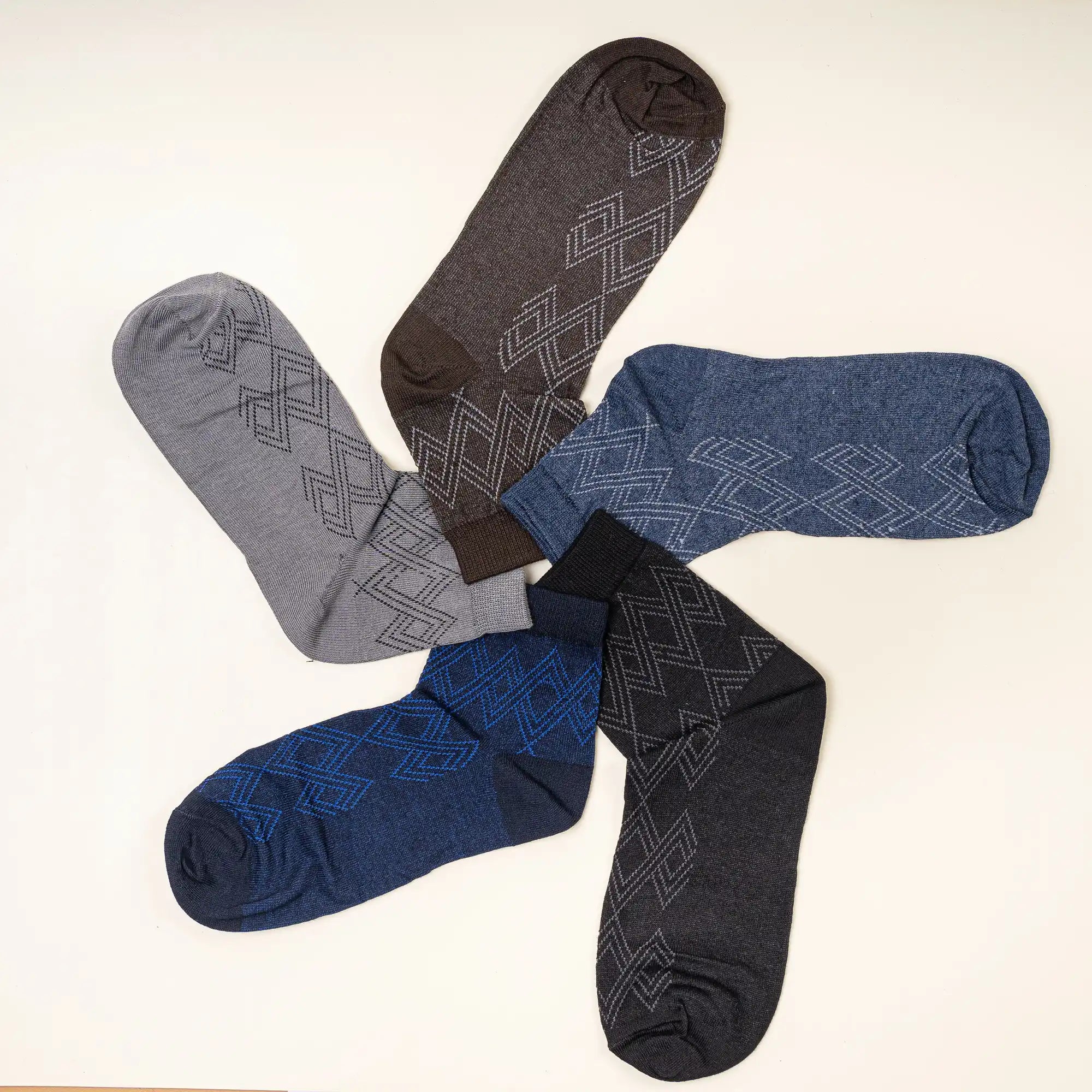 Young Wings Men's Multi Colour Cotton Fabric Solid Ankle Length Socks - Pack of 5, Style no. 2304-M1