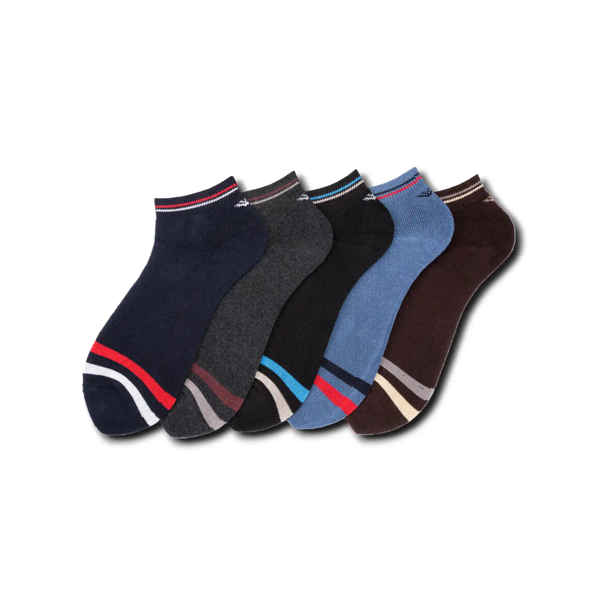 Young Wings Men's Multi Colour Cotton Fabric Design Low Ankle Length Socks - Pack of 3, Style no. 1603-M1