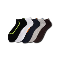 Young Wings Men's Multi Colour Cotton Fabric Design Low Ankle Length Socks - Pack of 3, Style no. 1604-M1