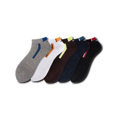 Young Wings Men's Multi Colour Cotton Fabric Design Low Ankle Length Socks - Pack of 3, Style no. 1606-M1