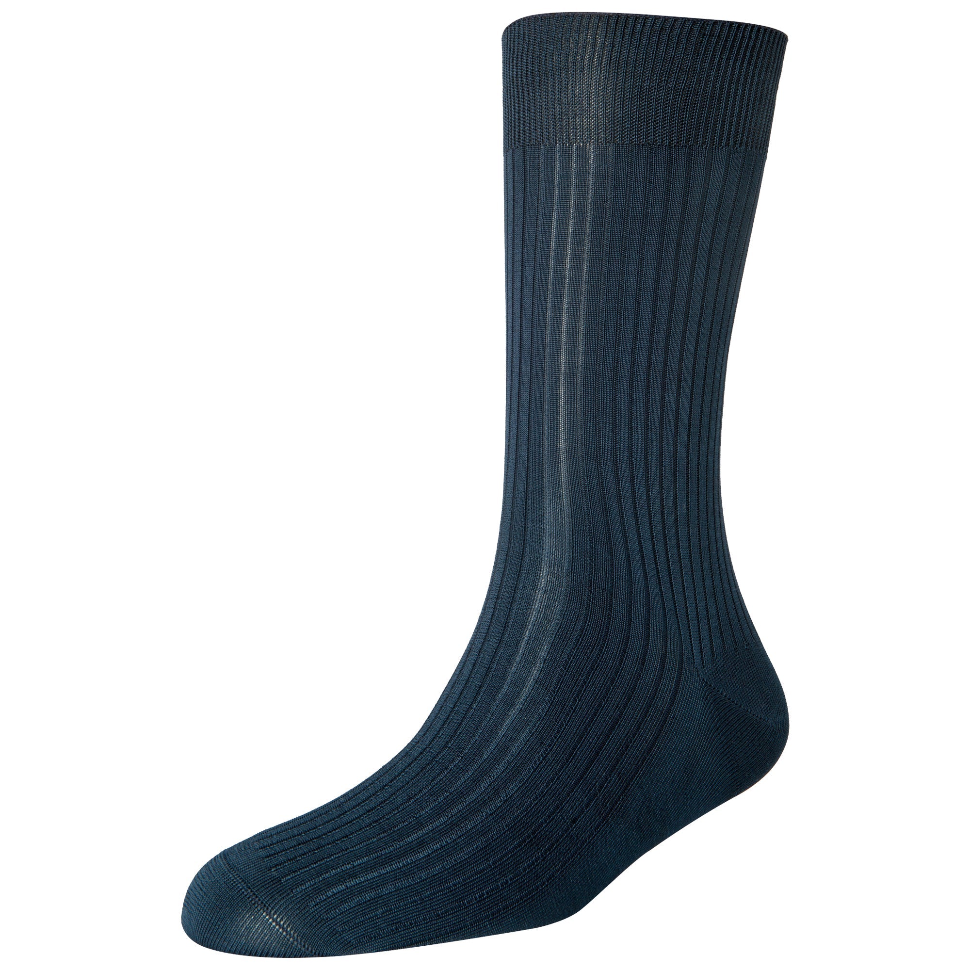 Men's Super Fine 4x1 Rib Full Length Socks