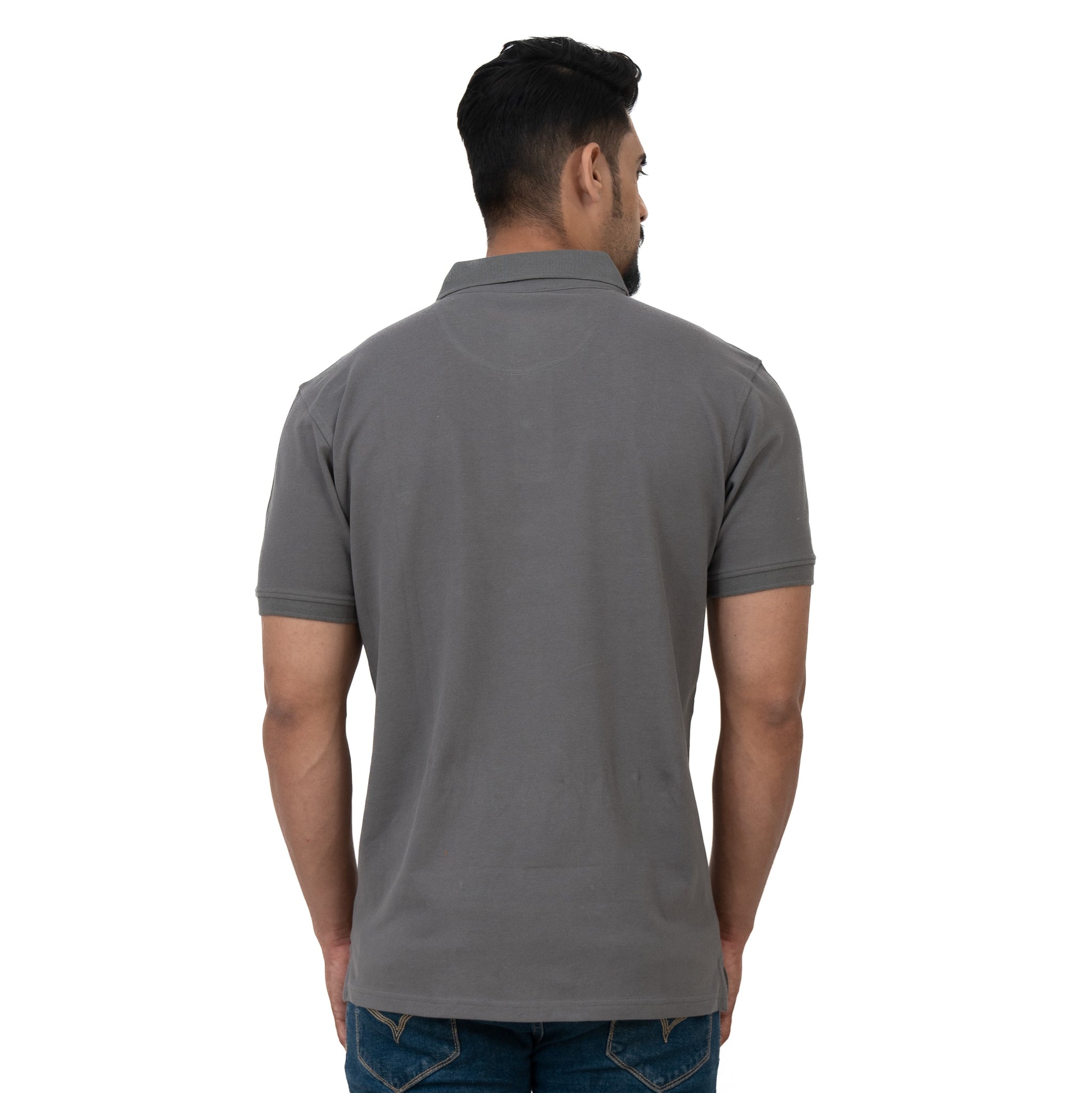 Cotstyle Cotton Fabrics Polo Short Length Plain Half Sleeve Casual & Daily Wear Men's T Shirts - Pack of 1 - Smoked Pearl Colour