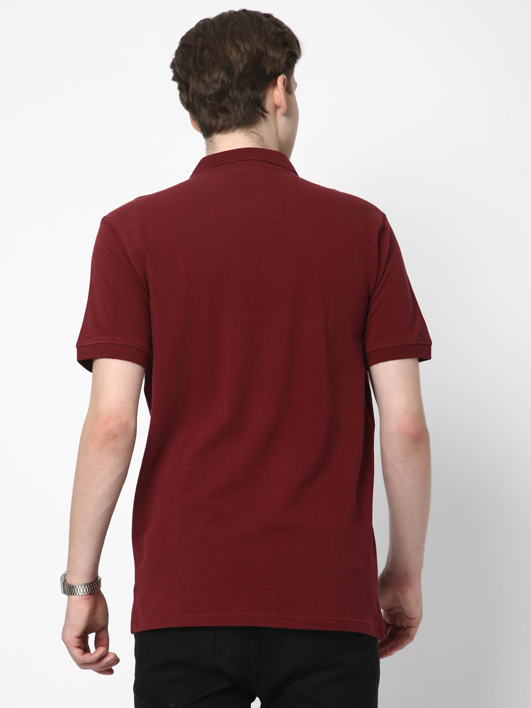 Cotstyle Cotton Fabrics Polo Short Length Plain Half Sleeve Casual & Daily Wear Men's T Shirts - Pack of 1 - Chocolate Colour