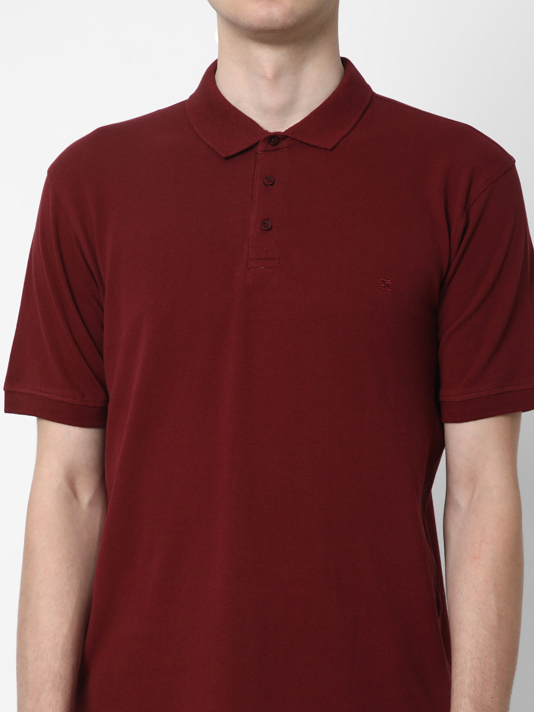 Cotstyle Cotton Fabrics Polo Short Length Plain Half Sleeve Casual & Daily Wear Men's T Shirts - Pack of 1 - Chocolate Colour