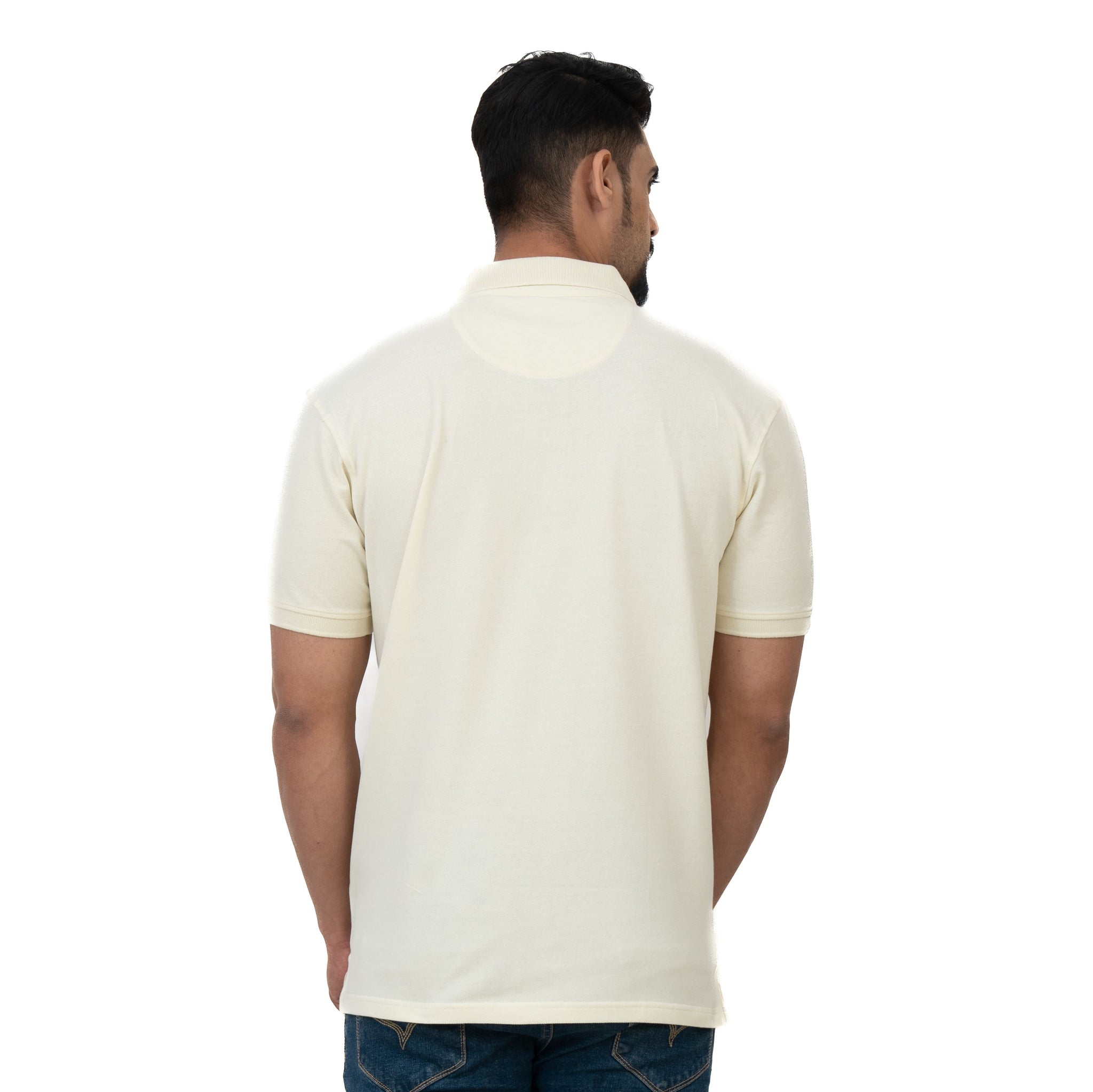Cotstyle Cotton Fabrics Polo Short Length Plain Half Sleeve Casual & Daily Wear Men's T Shirts - Pack of 1 -  Transparent Yellow Colour