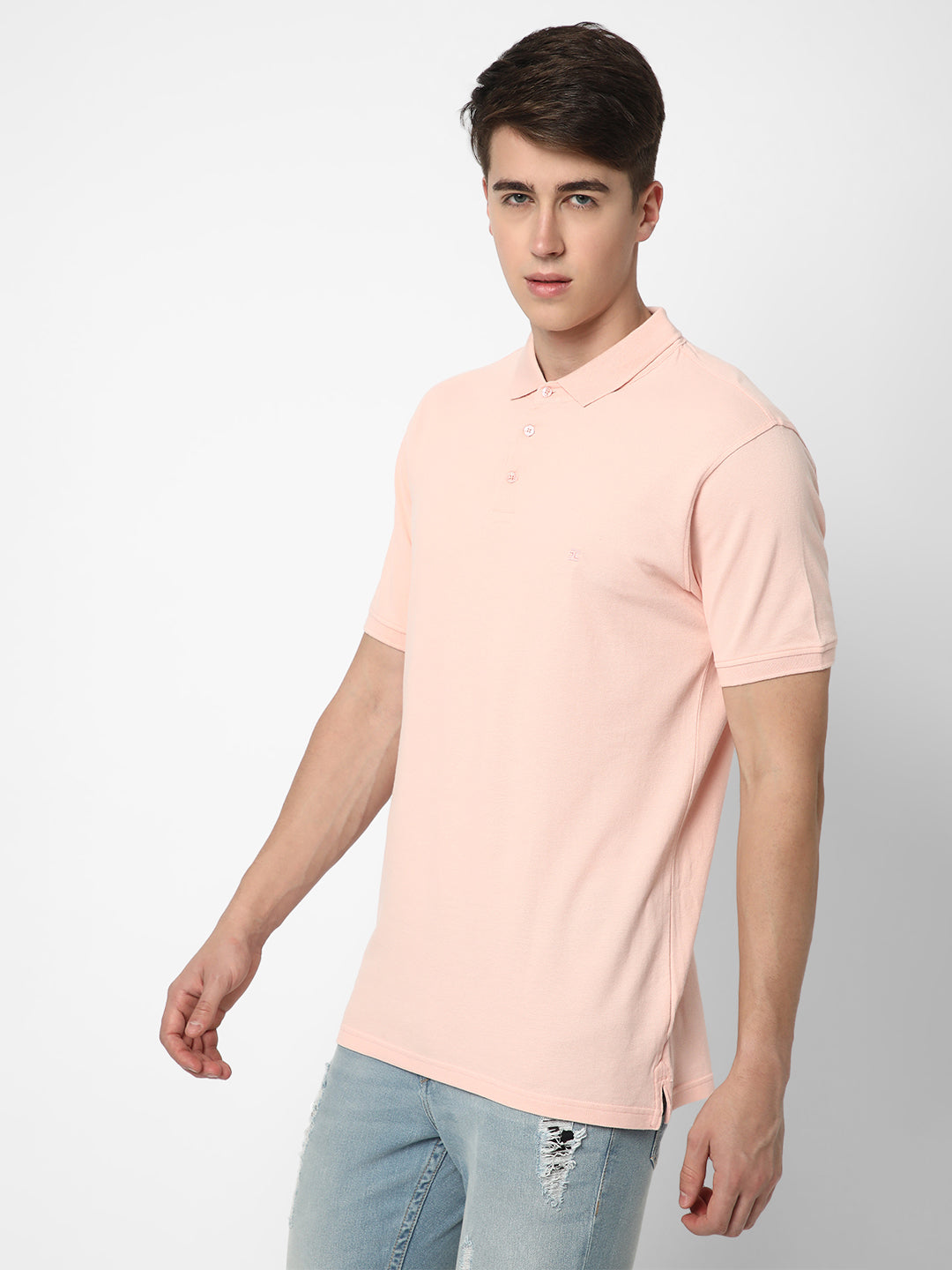 Cotstyle Cotton Fabrics Polo Short Length Plain Half Sleeve Casual & Daily Wear Men's T Shirts - Pack of 1 - Imp Pink Colour