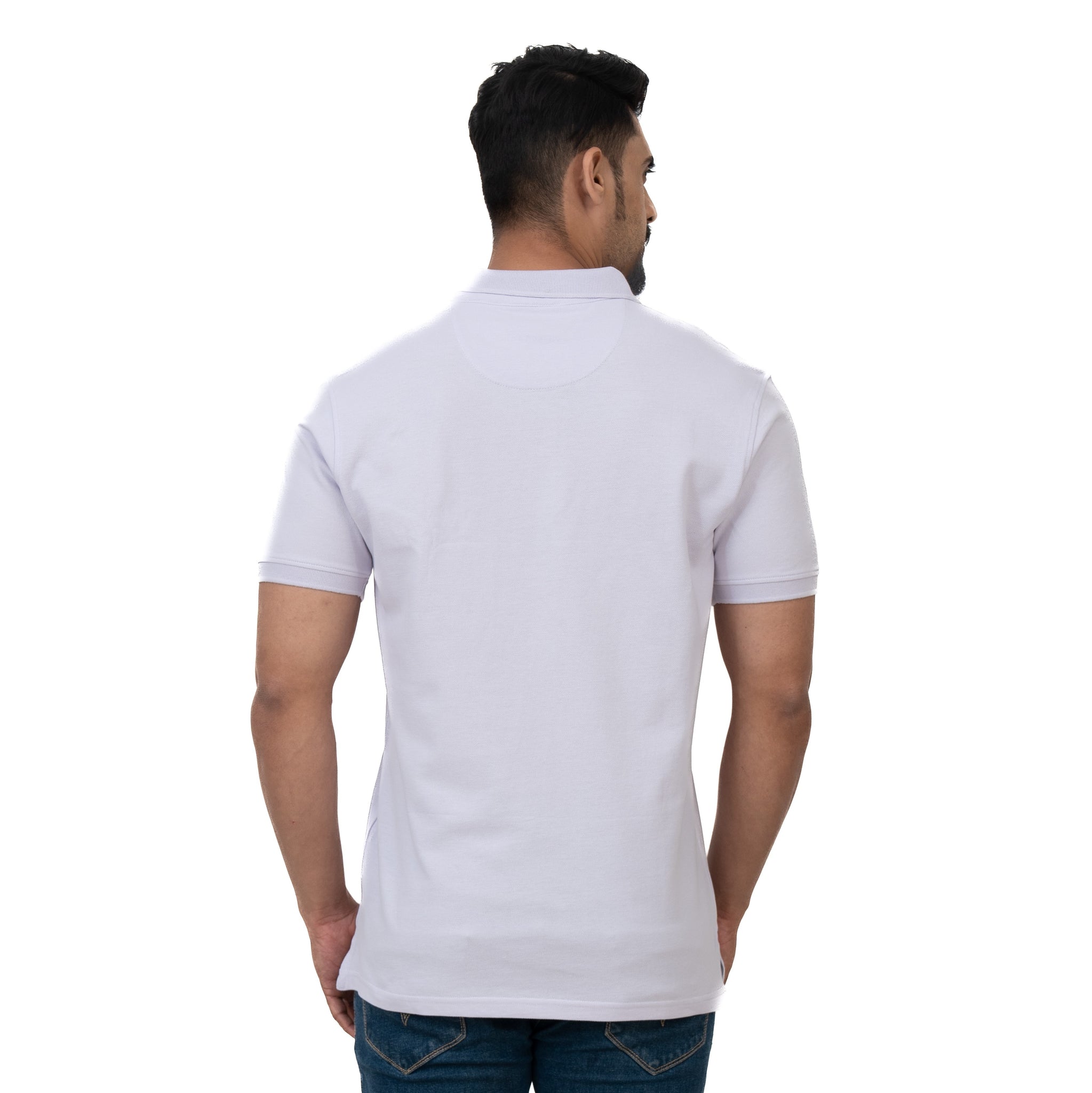 Cotstyle Cotton Fabrics Polo Short Length Plain Half Sleeve Casual & Daily Wear Men's T Shirts - Pack of 1 - Evening Haze Colour