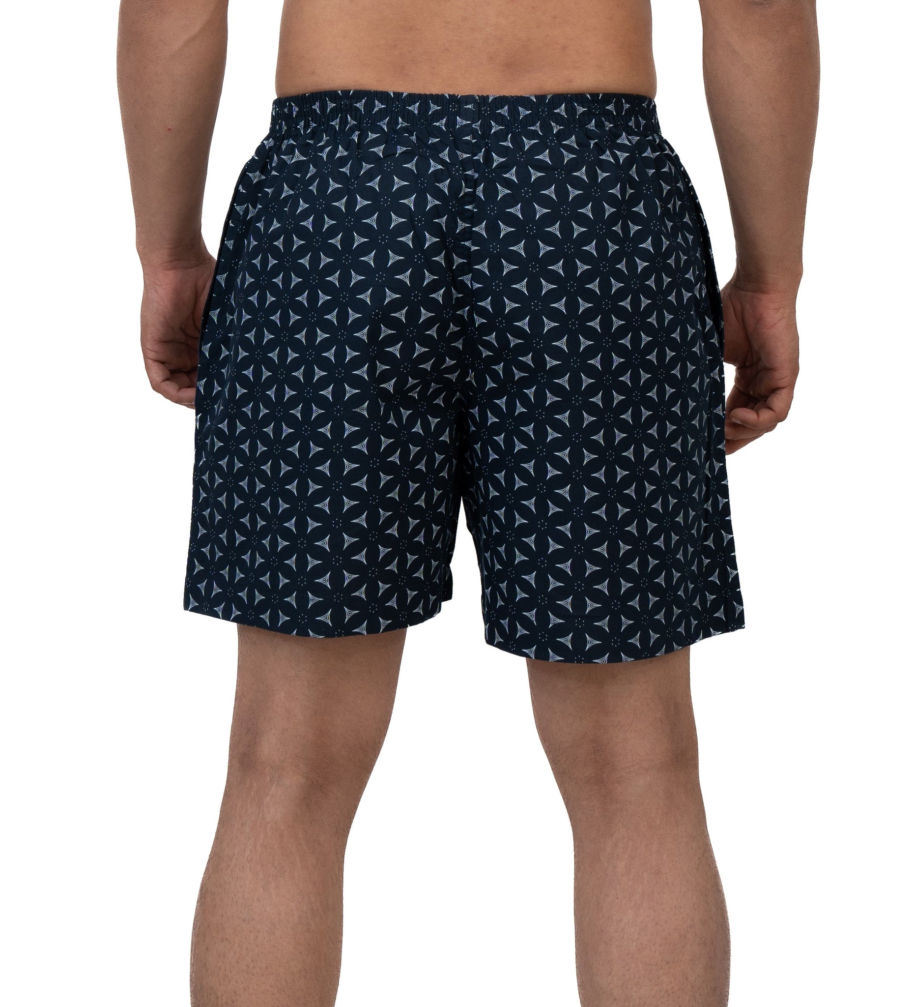 Cotstyle Navy Blue & Grey Colour Cotton Fabrics Checks Printed Above Knee Length Casuals Mens Wear Boxers - Pack of 2