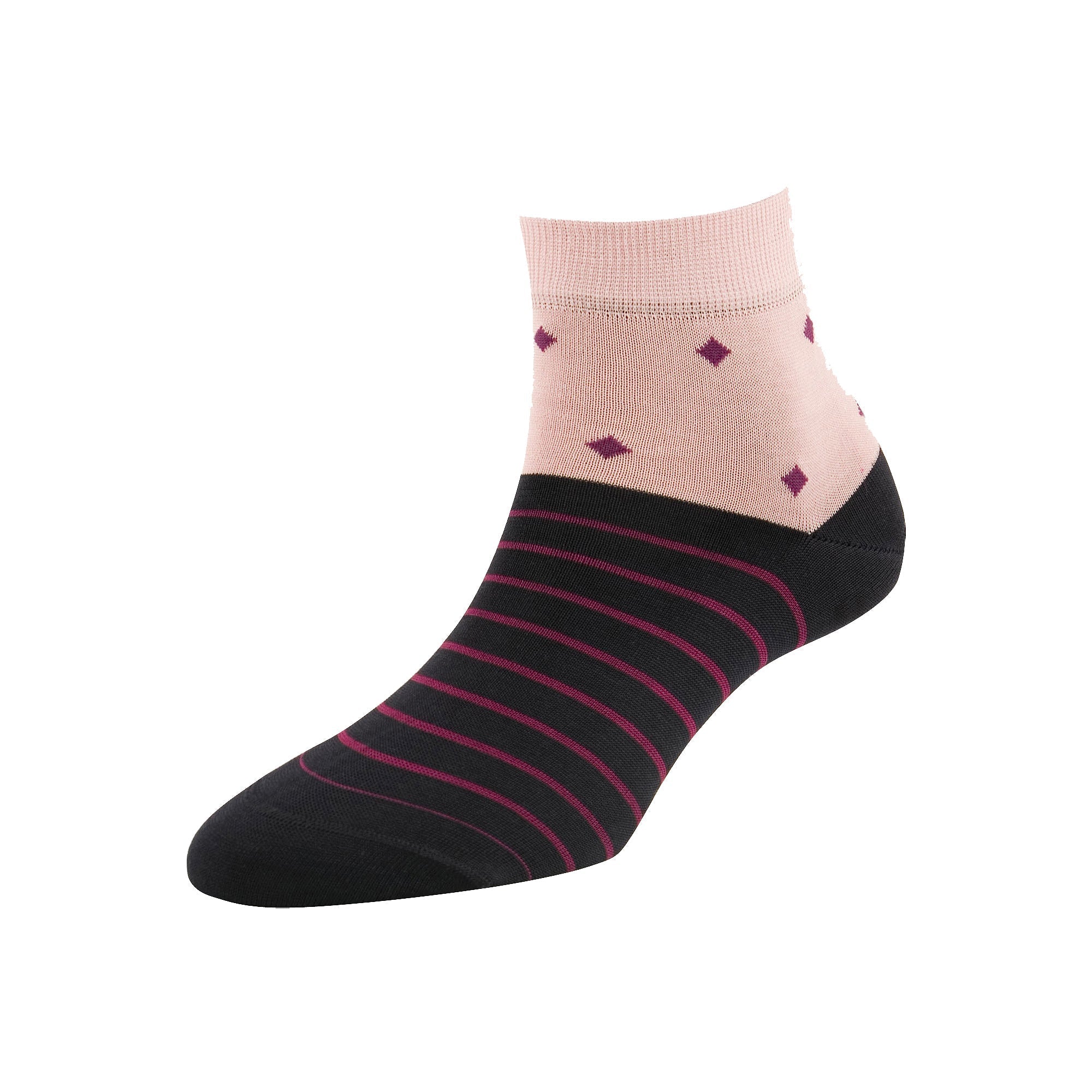 Women's Fashion Diamond Stripe Ankle Socks