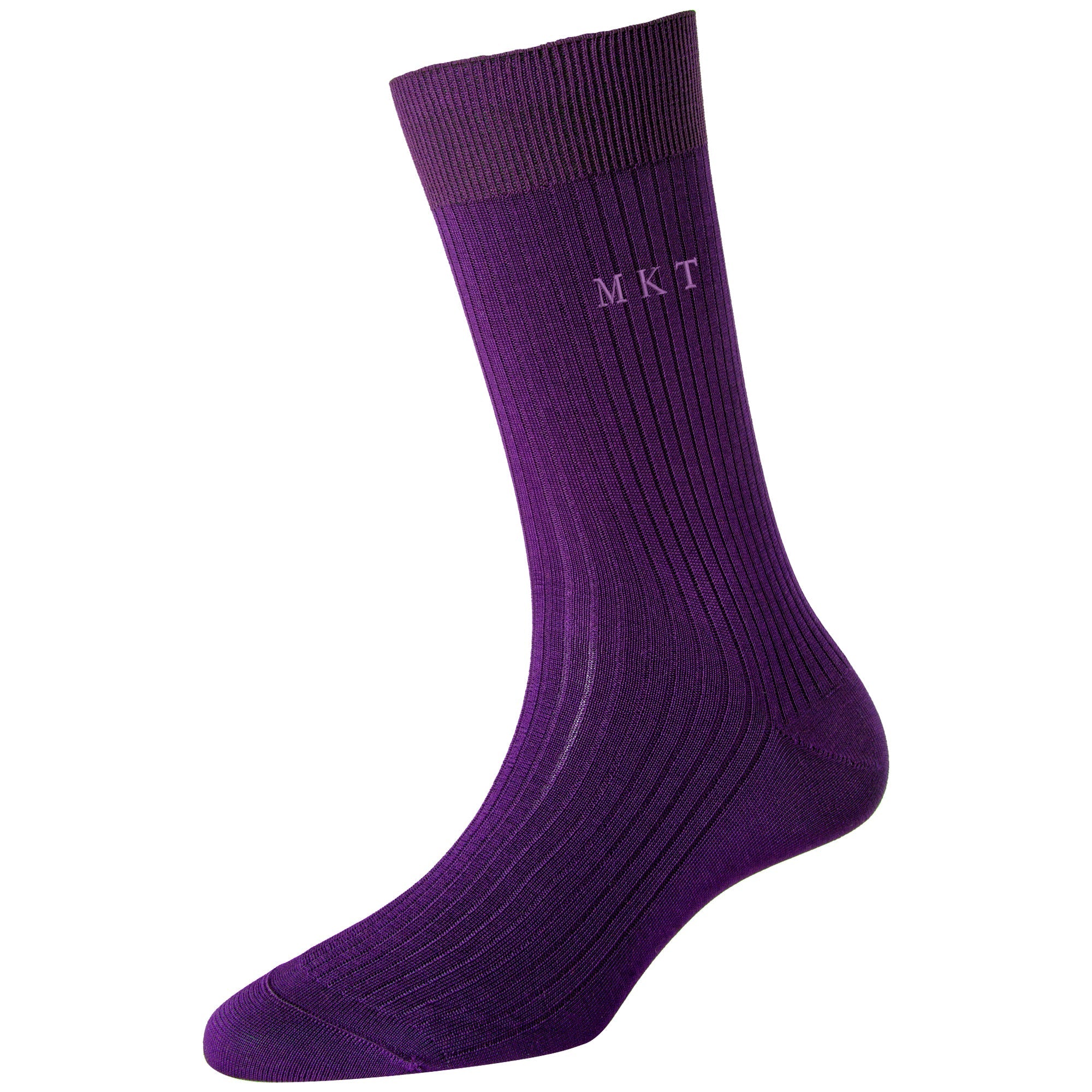 Women's Super Fine 4x1 RIB Monogram Socks