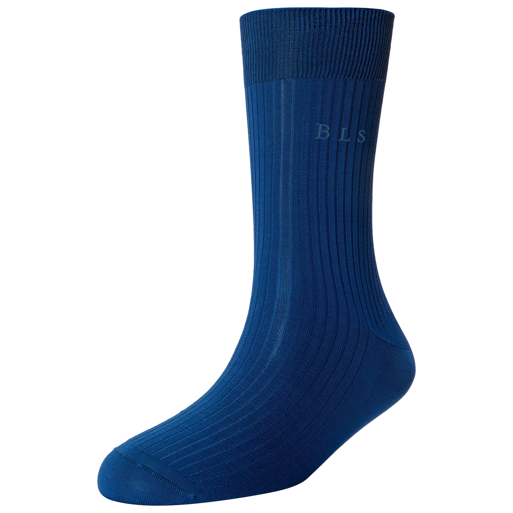 Men's Super Fine 4x1 Rib Monogram Full Length Socks