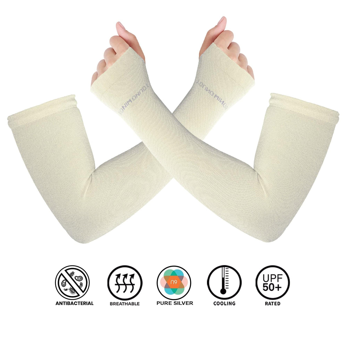 Antibacterial Arm Protectors/Sleeves for Women (Pack of 1 - Pair, UPF 50+)