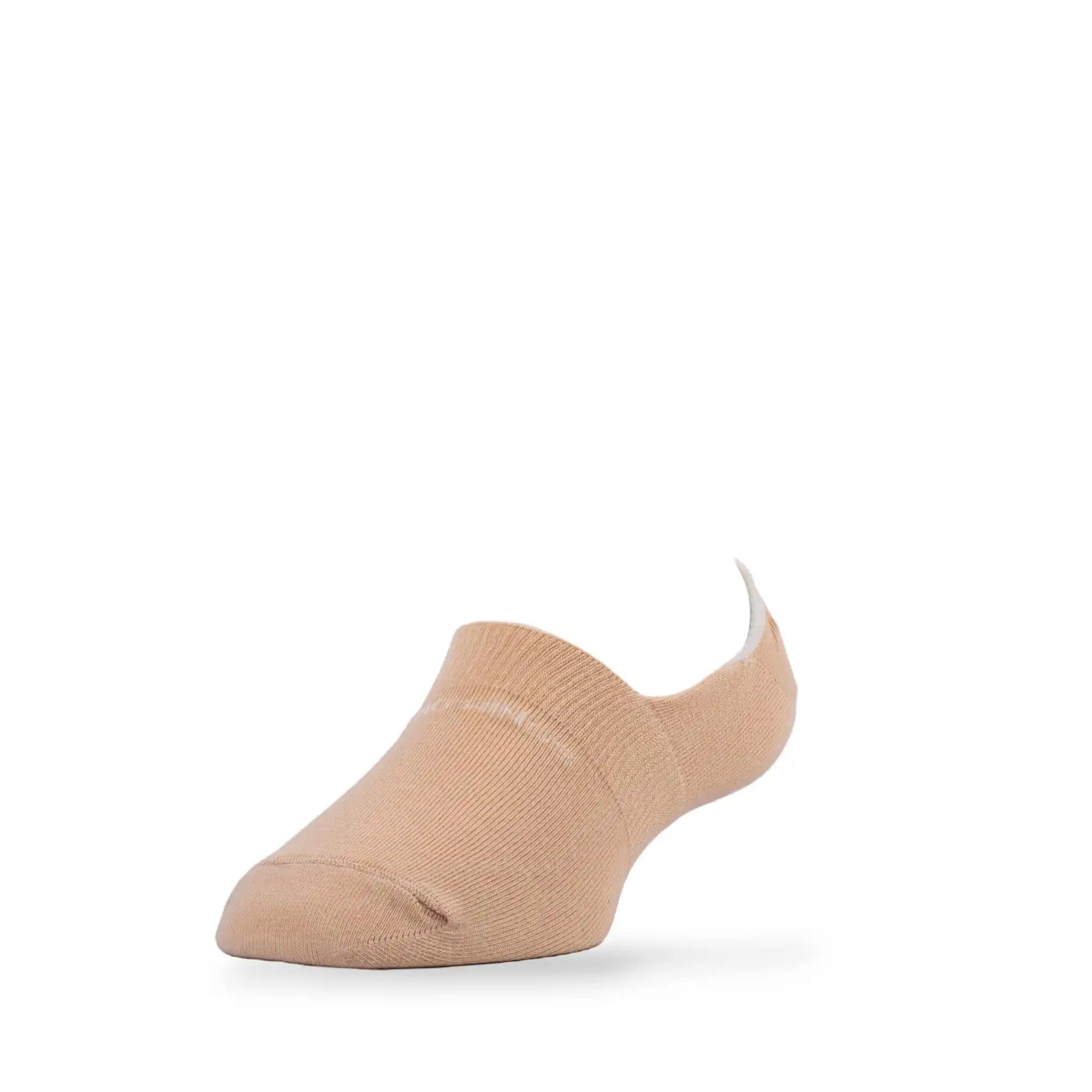 Young Wings Women's LT.Beige Colour Cotton Fabric Solid No-Show Socks - Pack of 5, Style no. 9001-W1
