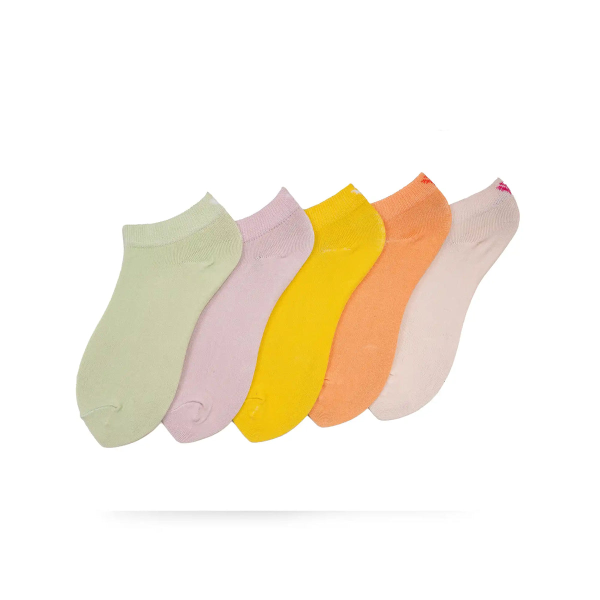Young Wings Women's LT.Multi Colour Cotton Fabric Design Low Ankle Length Socks - Pack of 5, Style no. 6101-W