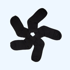 Young Wings Women's Black Colour Cotton Fabric Solid Ankle Length Socks - Pack of 5, Style no. 5101-W1