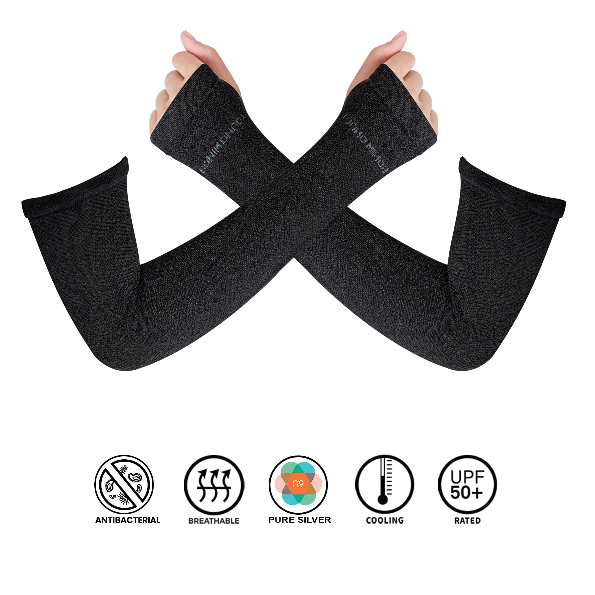 Antibacterial Zig Zag Fashion Arm Protectors for Women (Pack of 1 - Pair, UPF 50+)