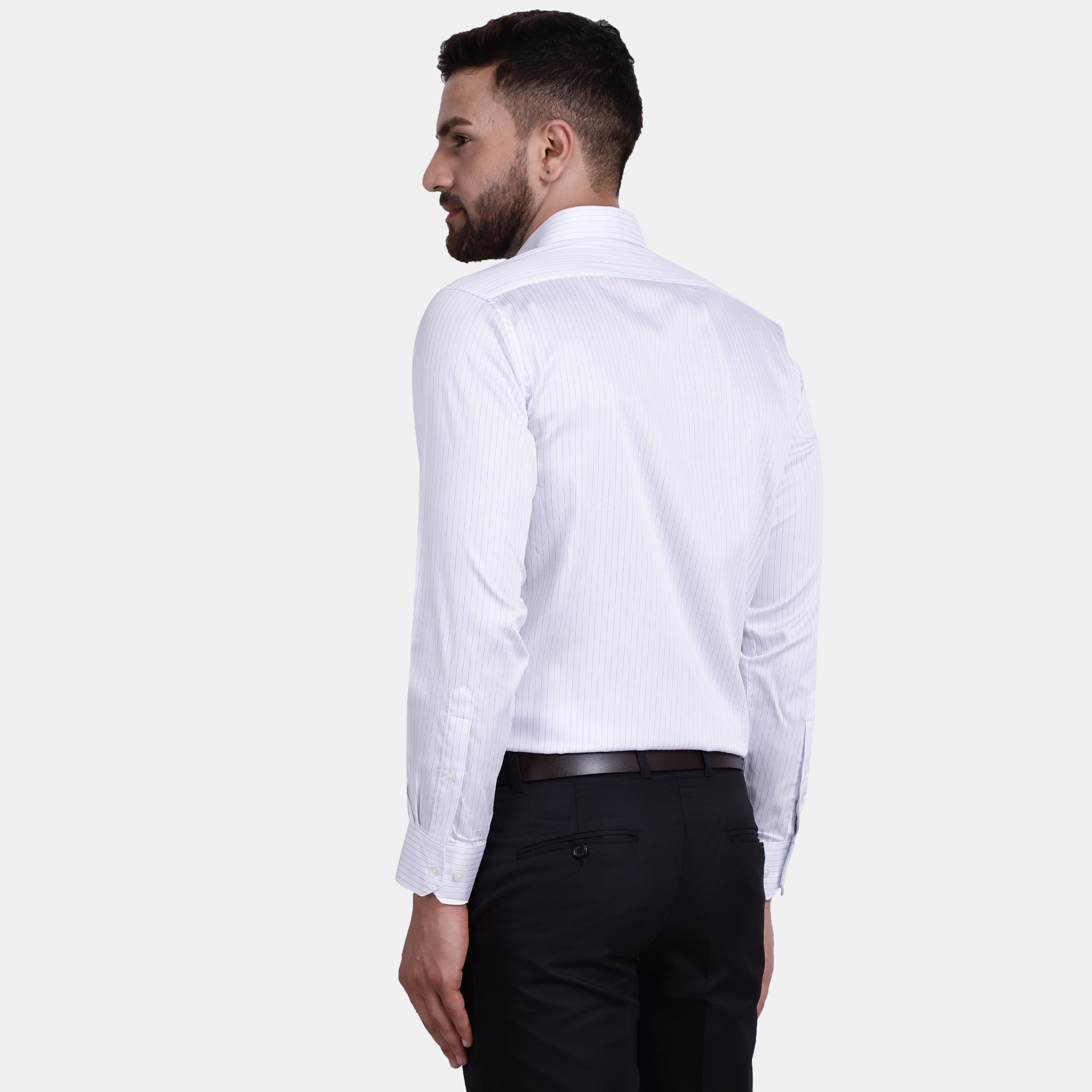 Men's Luthai Supima Mercerised Cotton Striper Design Slim Fit Dress Shirt