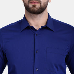 Men's Luthai Supima Mercerised Cotton Bitone Check Textured Slim Fit Shirt