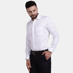 Men's Luthai Supima Mercerised Cotton Check Textured Jacquard Weave Design Slim Fit Dress Shirt