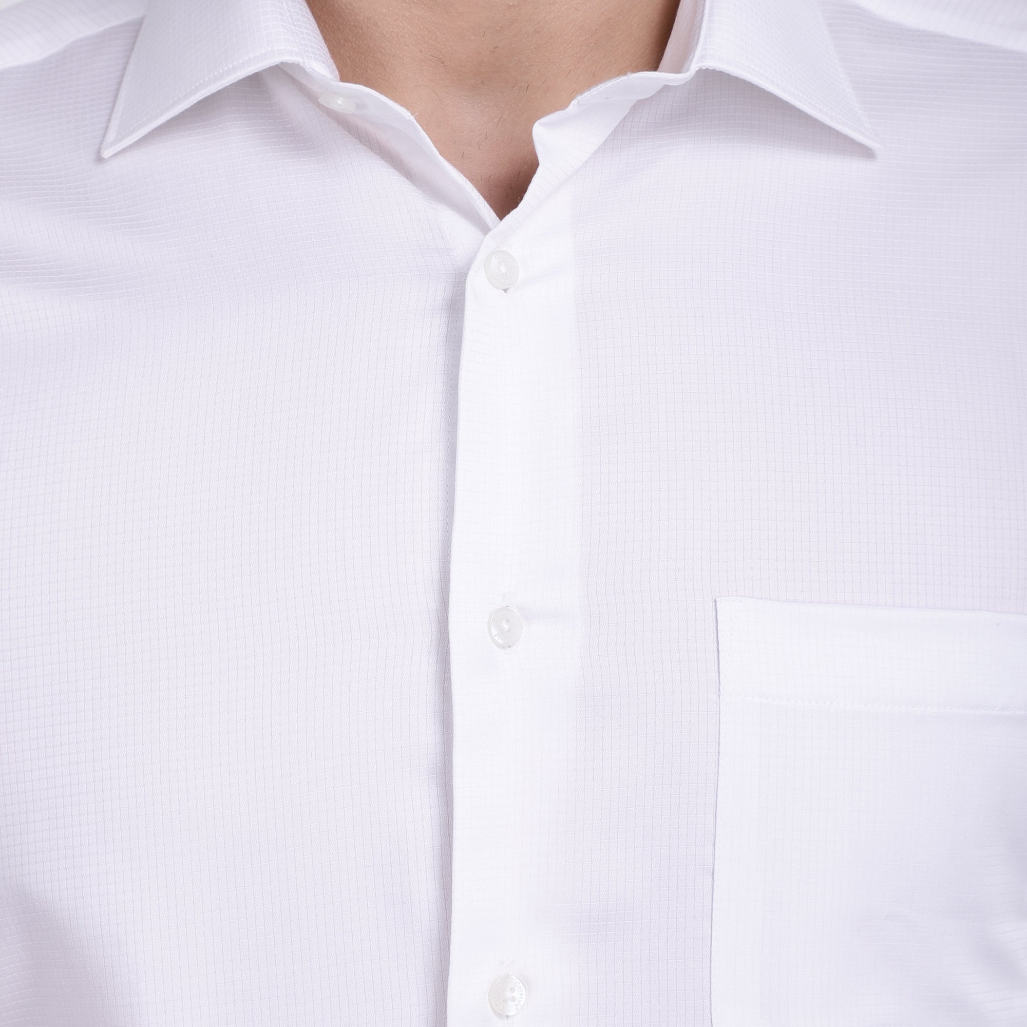 Men's Luthai Supima Mercerised Cotton Check Textured Jacquard Weave Design Regular Fit Dress Shirt