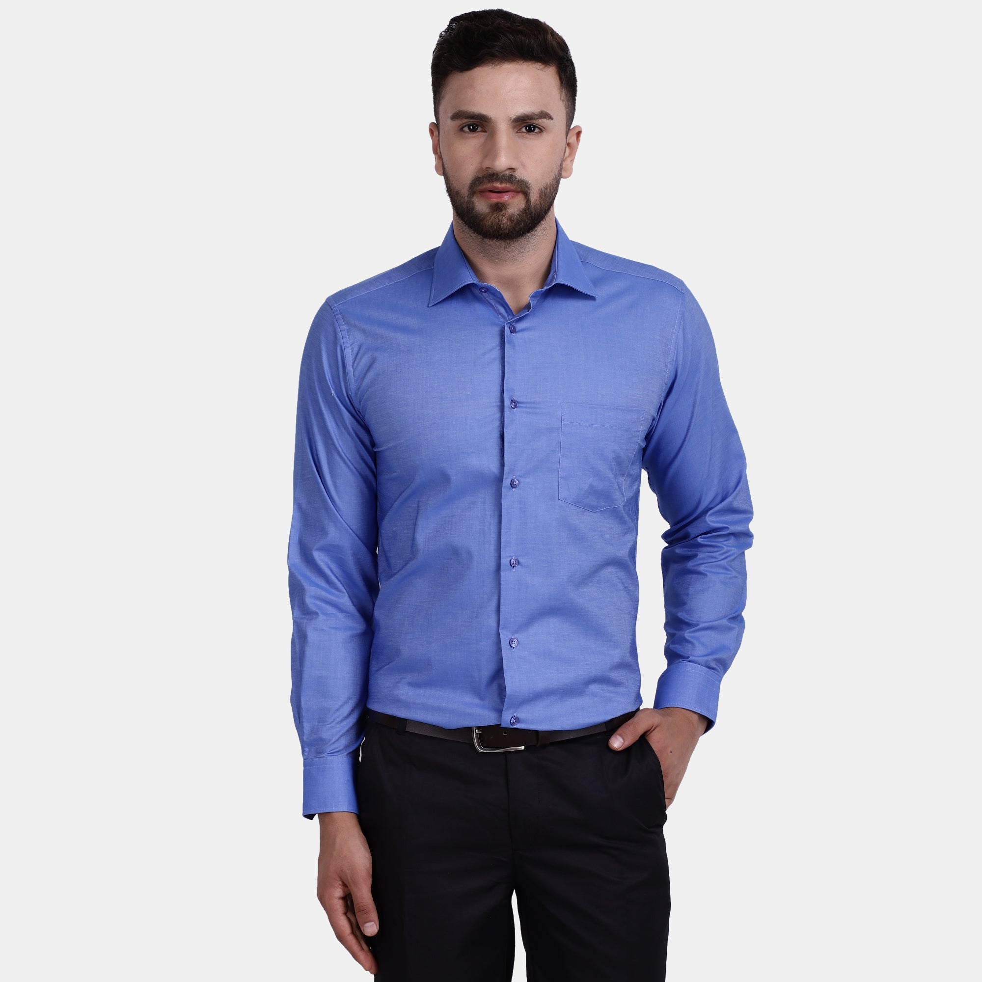 Men's Luthai Supima Mercerised Cotton Solid Regular Fit Dress Shirt