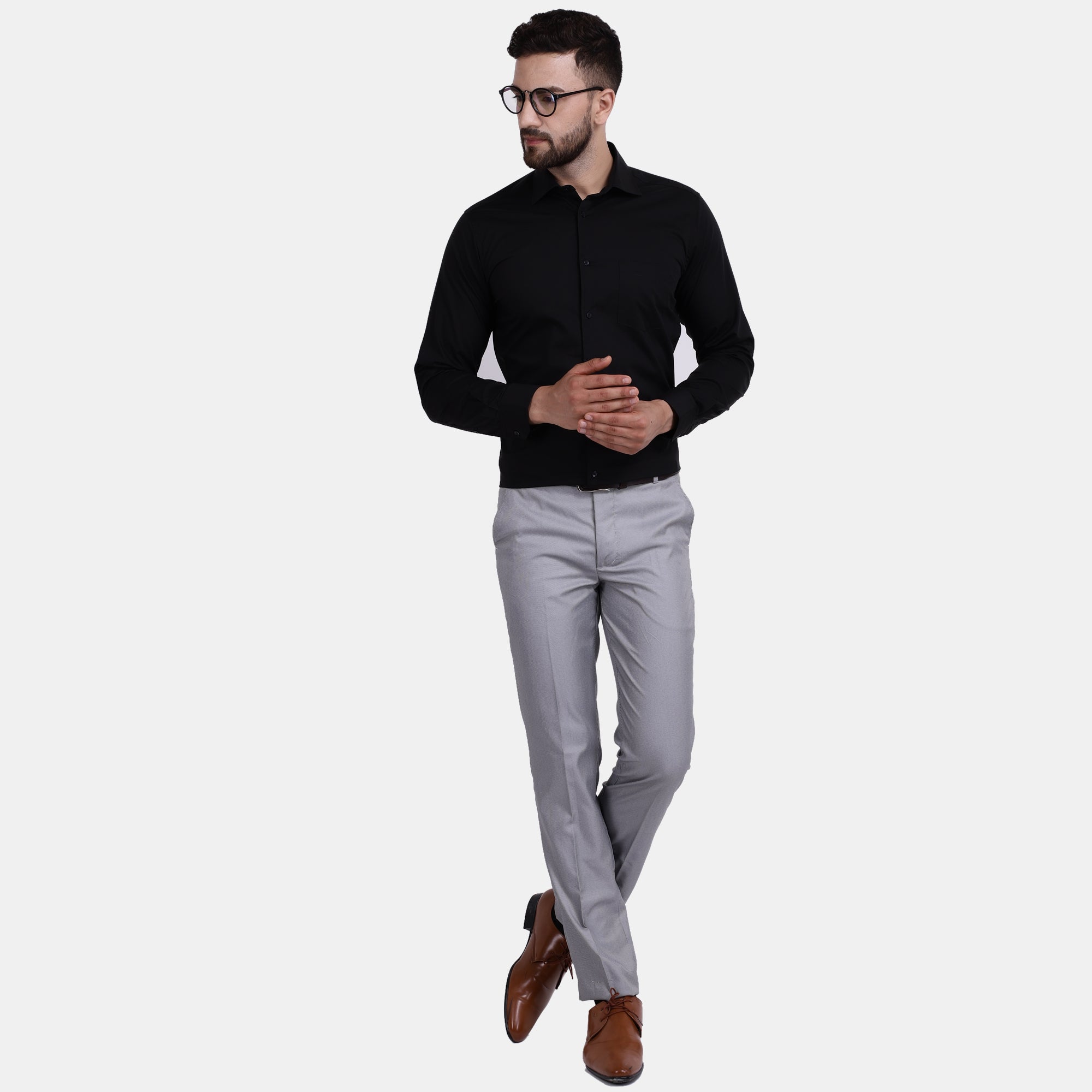 Men's Luthai Supima Mercerised Cotton Solid Regular Fit Dress Shirt