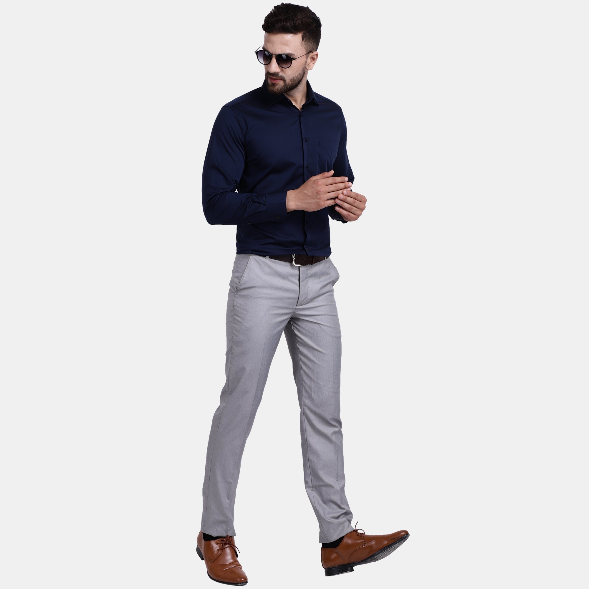 Men's Luthai Supima Mercerised Cotton Solid Regular Fit Dress Shirt