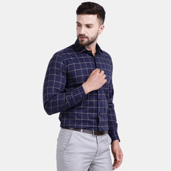 Men's Luthai Supima Mercerised Cotton Large Checks Design Regular Fit Dress Shirt