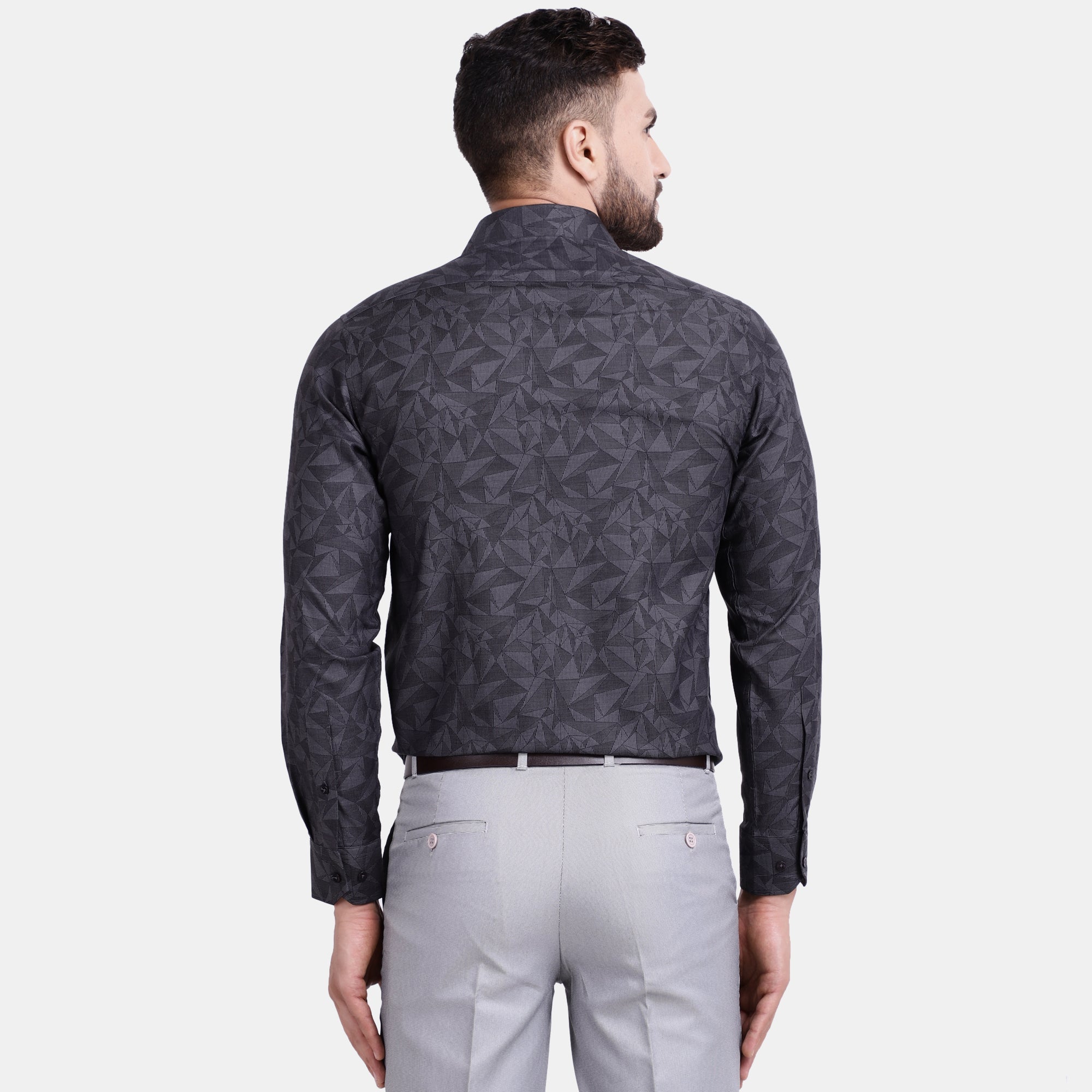 Men's Luthai Supima Mercerised Cotton Abstract Textured Jacquard Design Regular Fit Shirt
