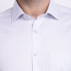 Men's Luthai Supima Mercerised Cotton Abstract Pattern with Satin Textured Jacquard Design Regular Fit Shirt