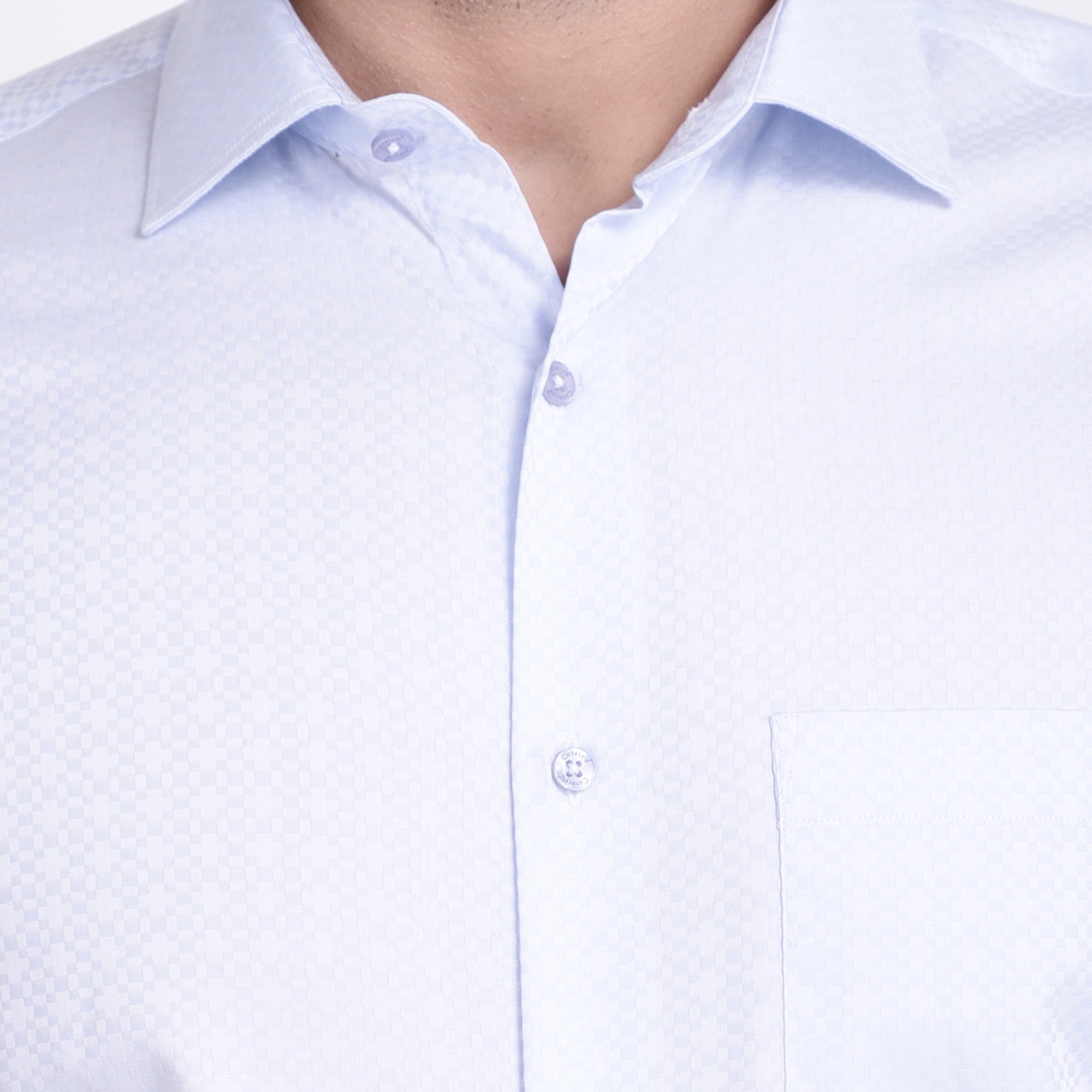 Men's Luthai Supima Mercerised Cotton Abstract Pattern with Satin Textured Jacquard Design Regular Fit Shirt