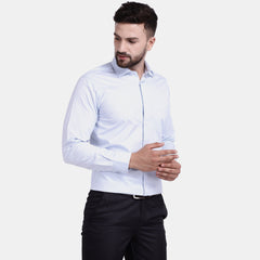 Men's Luthai Supima Mercerised Cotton Fine Stripe Jacquard Design Regular Fit Dress Shirt