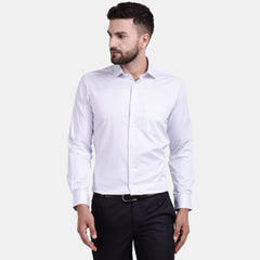 Men's Luthai Supima Mercerised Cotton Pin Stripe Jacquard Design Regular Fit Dress Shirt