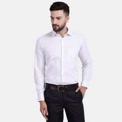 Men's Luthai Supima Mercerised Cotton Small Broken Stripe Jacquard Design Slim Fit Dress Shirt