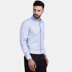 Men's Luthai Supima Mercerised Cotton Bitone Design Regular Fit Dress Shirt