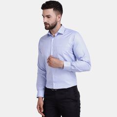 Men's Luthai Supima Mercerised Cotton Bitone Design Regular Fit Dress Shirt