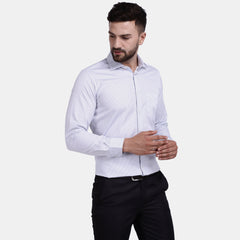 Men's Luthai Supima Mercerised Cotton Small Check Jacquard Design Regular Fit Dress Shirt