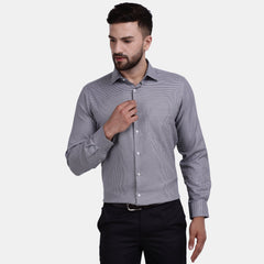 Men's Luthai Supima Mercerised Cotton Houndstooth Design Regular Fit Dress Shirt