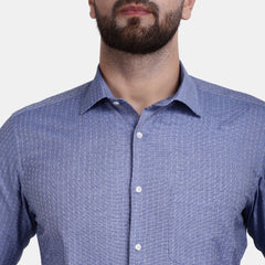 Men's Luthai Supima Mercerised Cotton Tiny Check Dot Design Regular Fit Dress Shirt