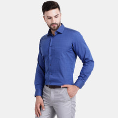 Men's Luthai Supima Mercerised Cotton Broken Herringbone Check Design Regular Fit Dress Shirt