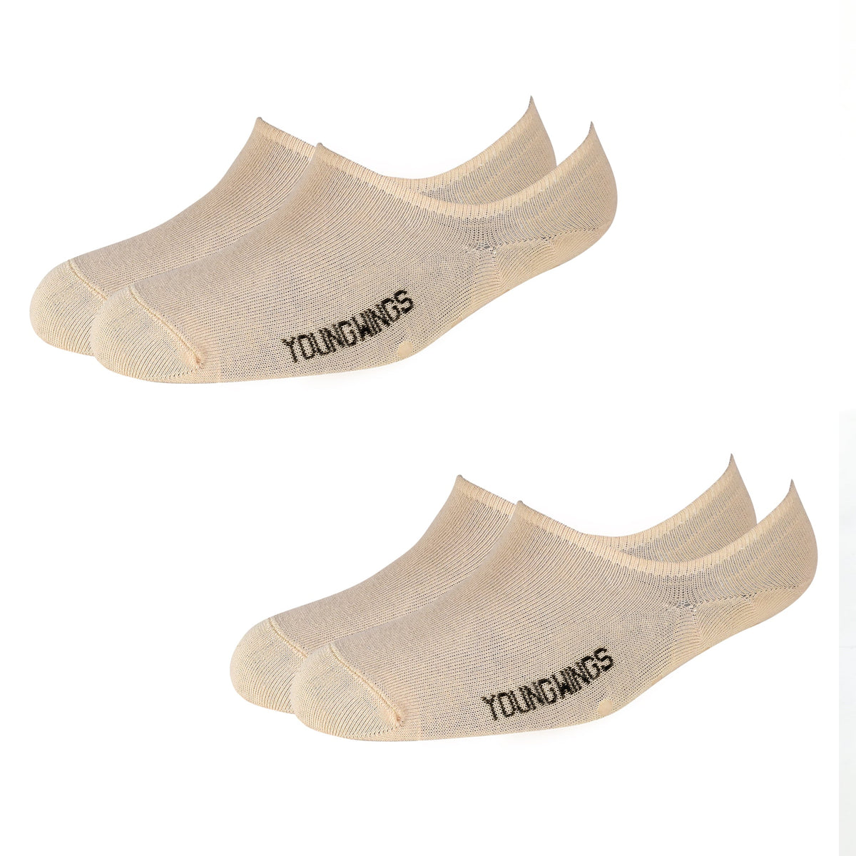 Young Wings Anti-Slip Unisex Home/Yoga Cotton No-Show Socks - (Pack of 2 Pairs) - Style code: M2-135