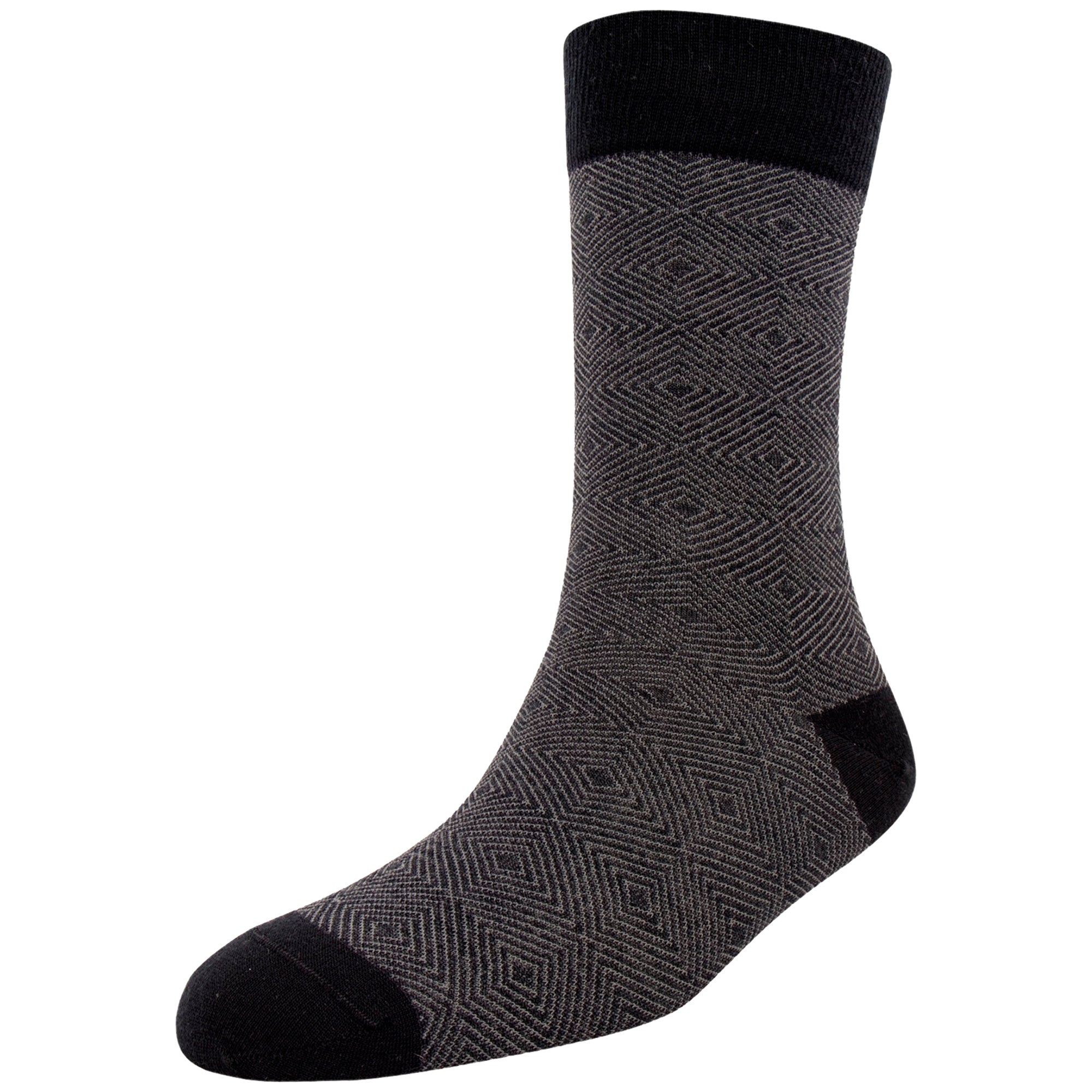 Men's Merino Wool Herringbone Stripe Fashion Standard Length Socks