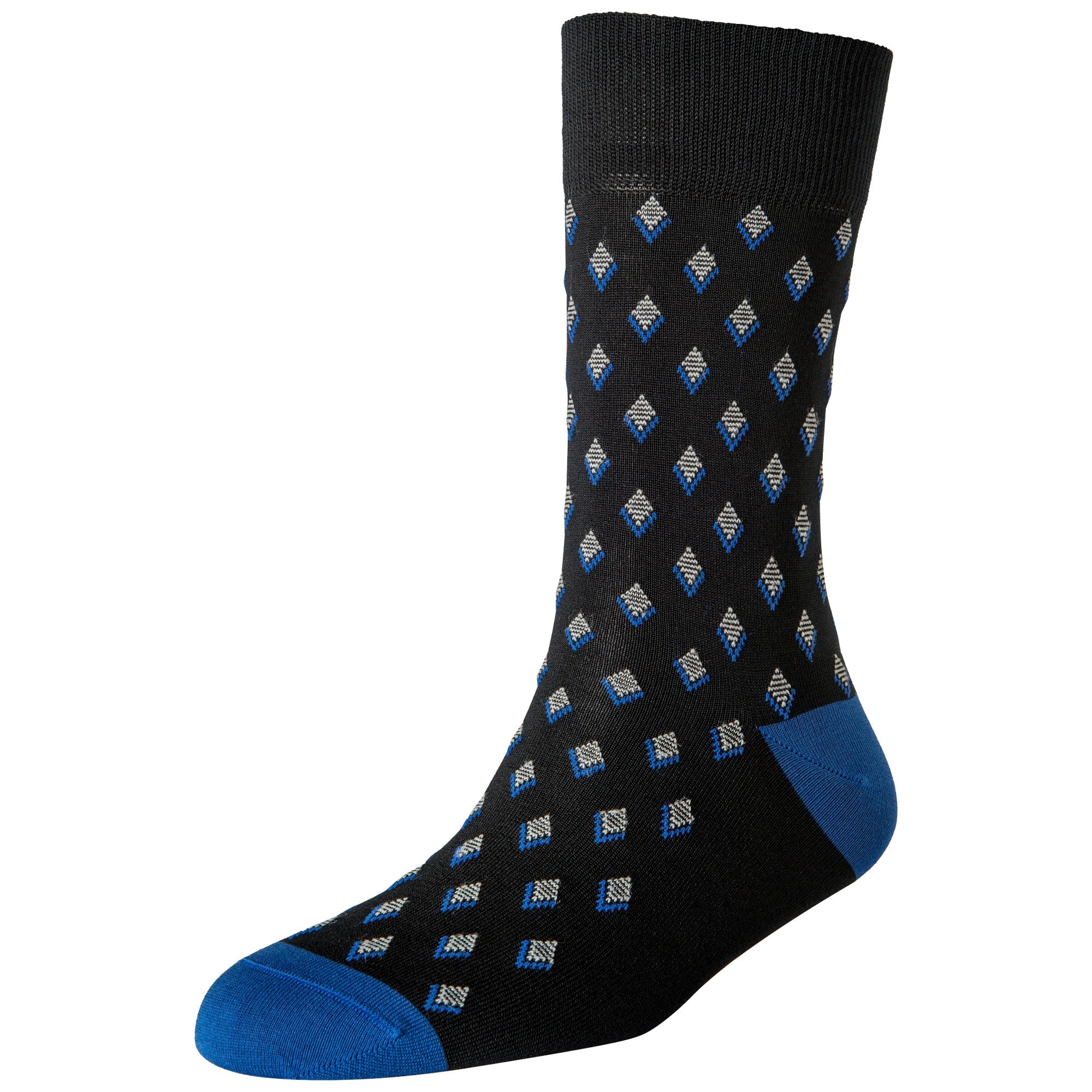 Men's Fashion Diamond Blocks Standard Length  Socks