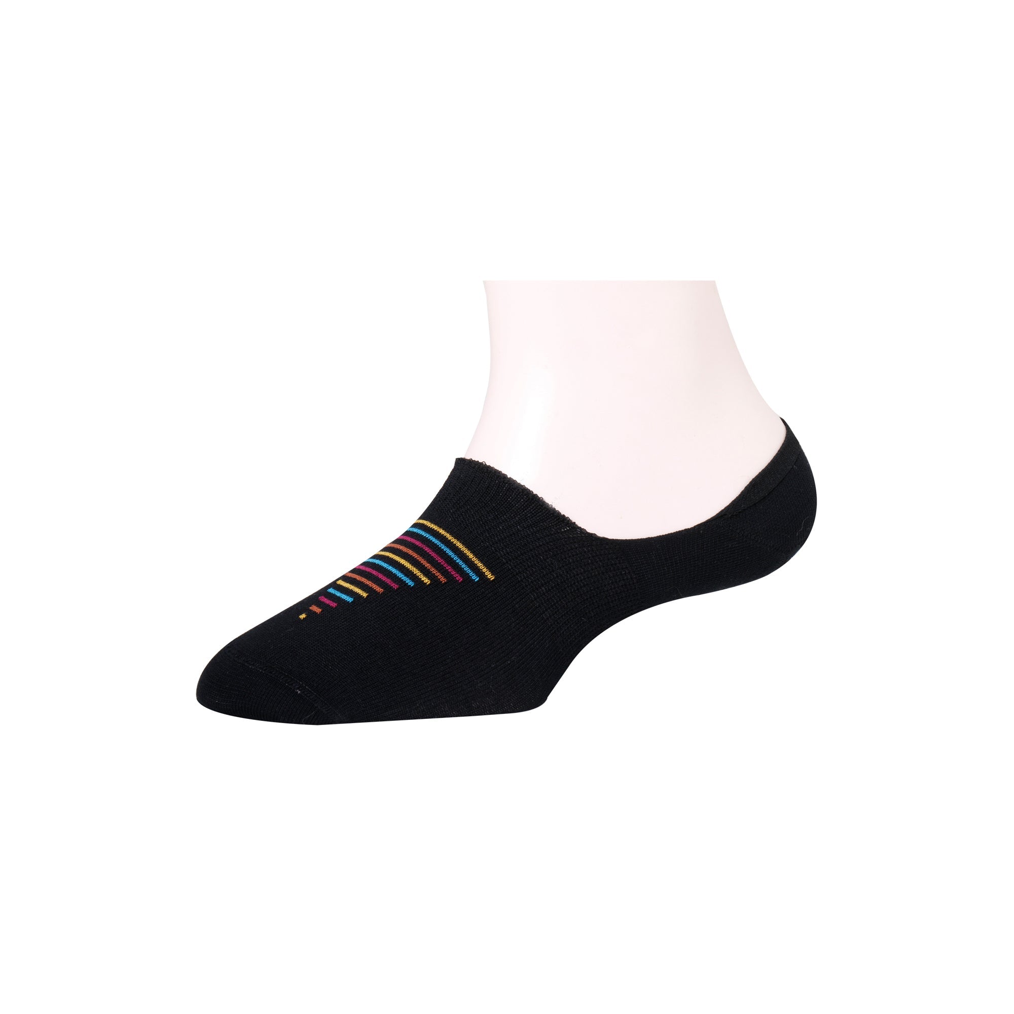 Men's Invisible/No-Show Multicolor Pyramid Stripe Socks