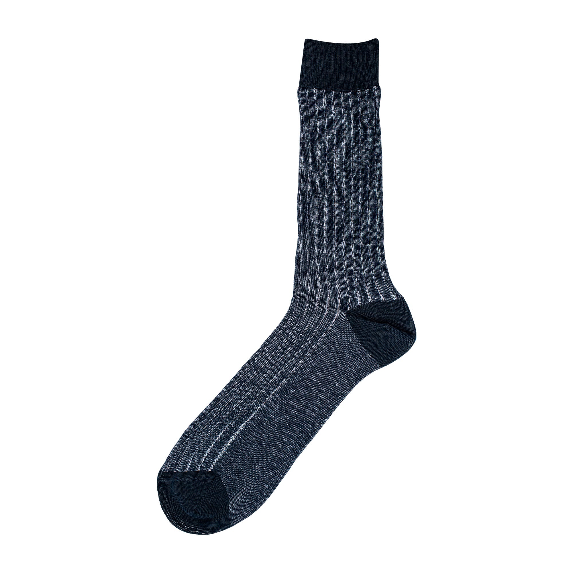 Men's Super Fine 8x1 Shadow Rib Standard Length socks